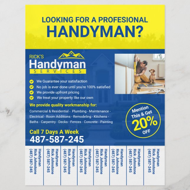 Handyman Business Flyer - Home Business (Front)