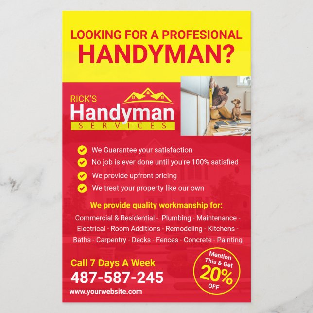 Handyman Business Promo Flyer - Home Business (Front)