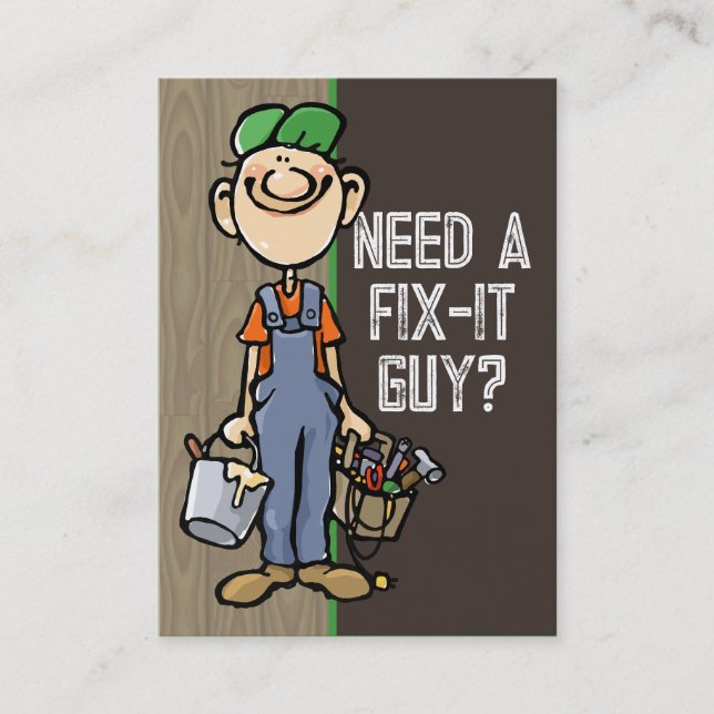Handyman Carpenter Fix It Painter Builder Business Card (Front)