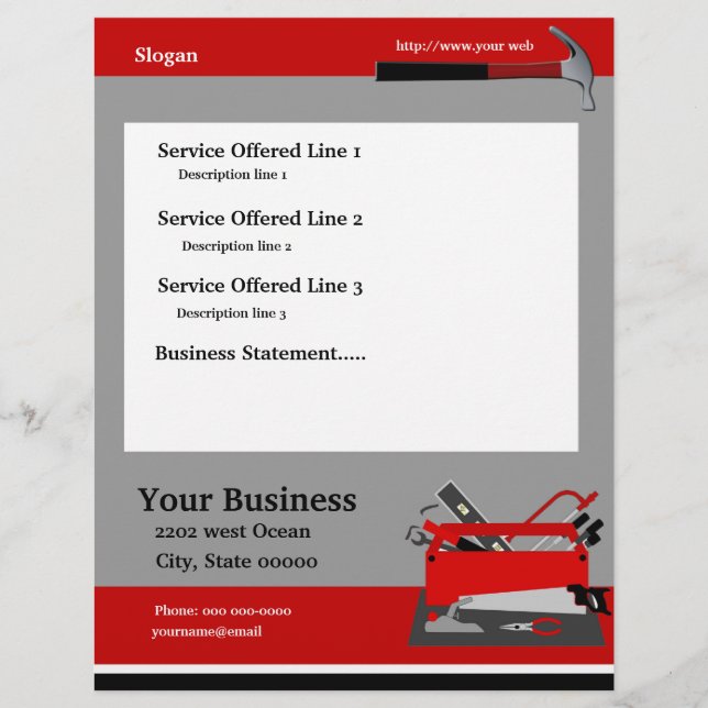 Handyman Carpenter Tool Box Flyer (Front)