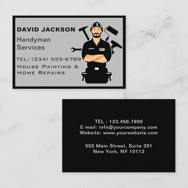 Handyman / Carpenter Tools Home Improvement Wood  Business Card (Front/Back)