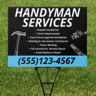 Handyman Carpentry Business Card Garden Sign