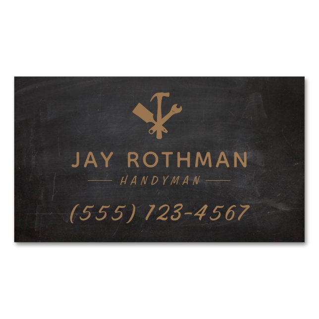 Handyman / Carpentry Tools Home Improvement Magnetic Business Card (Front)