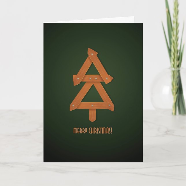 Handyman Christmas Tree Holiday Card (Front)
