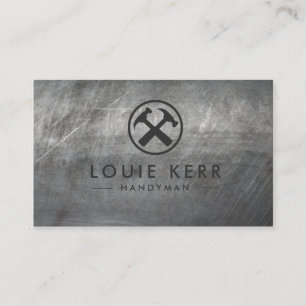 Handyman Construction Carpenter Tools Faux Metal Business Card