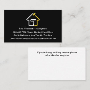 Handyman Construction Unique New Business Cards