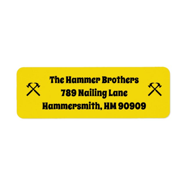 Handyman Contractor Business Return Address Labels (Front)
