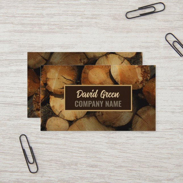 Handyman Contractor Construction Carpenter Wood Business Card (Front/Back In Situ)