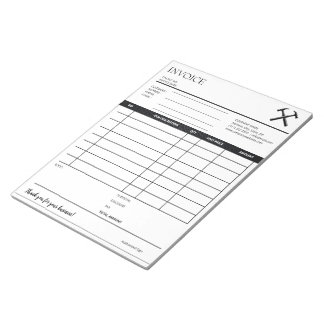 Handyman Contractor Rustic Wood Hammer Logo Notepad