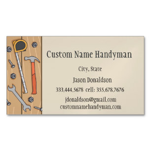 Handyman Custom Carpenter  Magnetic Business Card