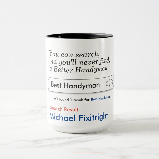Handyman Custom Personalised Mug (Center)