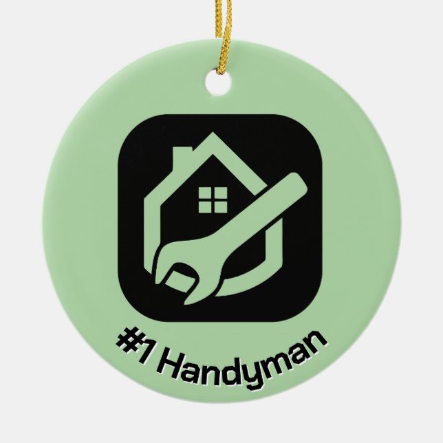 Handyman Design Ceramic Ornament (Front)