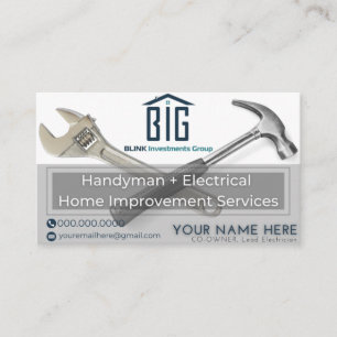handyman electrical home improvement services business card