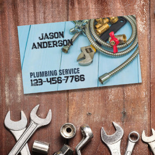 Handyman Faucet Pipe Pluming Service Plumber Business Card