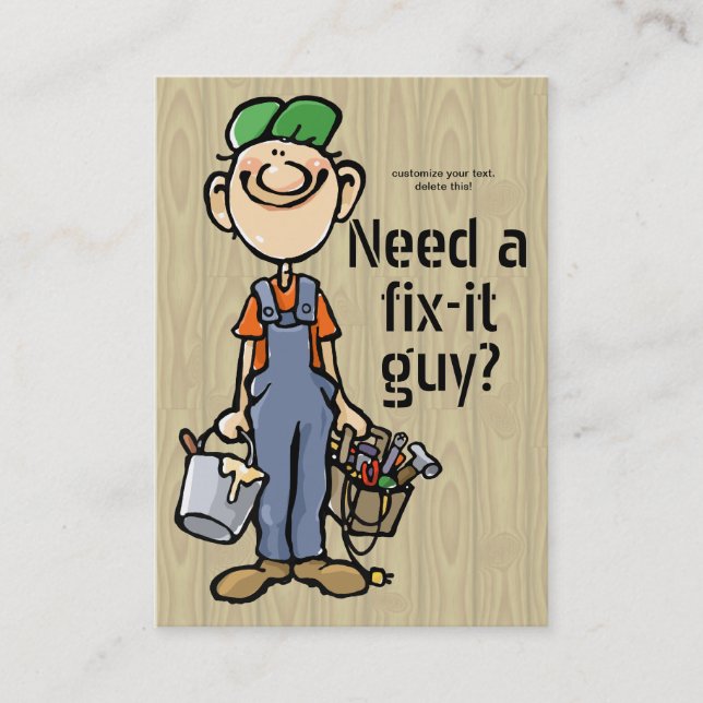 Handyman Fix-It Carpenter Painter Job Search Earn Business Card (Front)