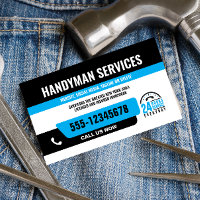 HANDYMAN FIX IT GUY URGENT REPAIR BLACK Blue