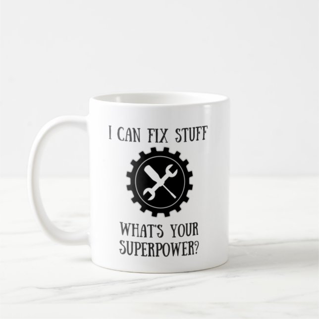 Handyman Fix Stuff Superpower Mug (Left)