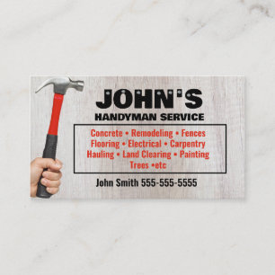 Handyman Hammer and nails Business Card