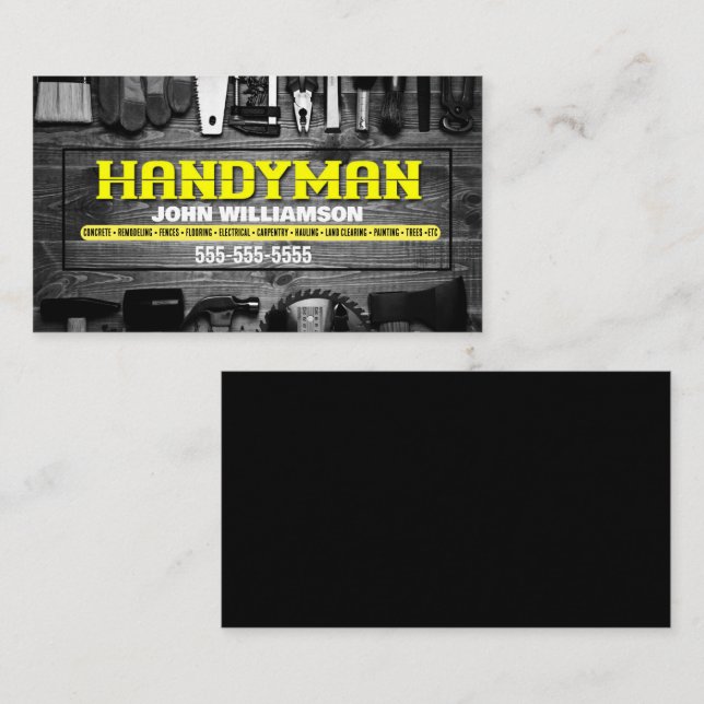 Handyman Hammer and nails Business Card (Front/Back)