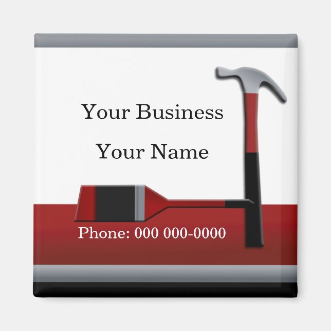 Handyman Hammer and Paintbrush Magnet (Front)