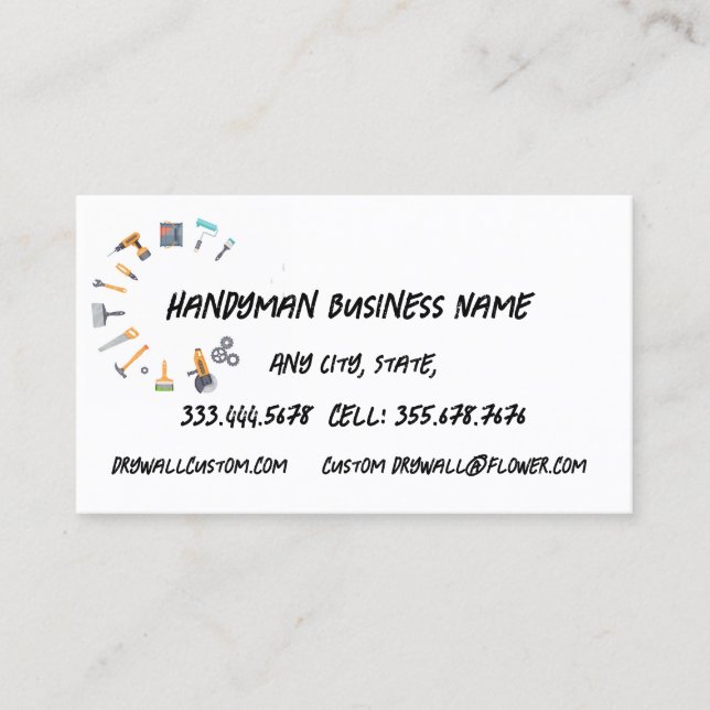 Handyman Handiman Repair Person Maintenance Business Card (Front)