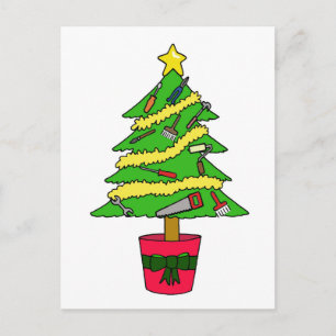 Handyman Happy Christmas Humor Holiday Postcard