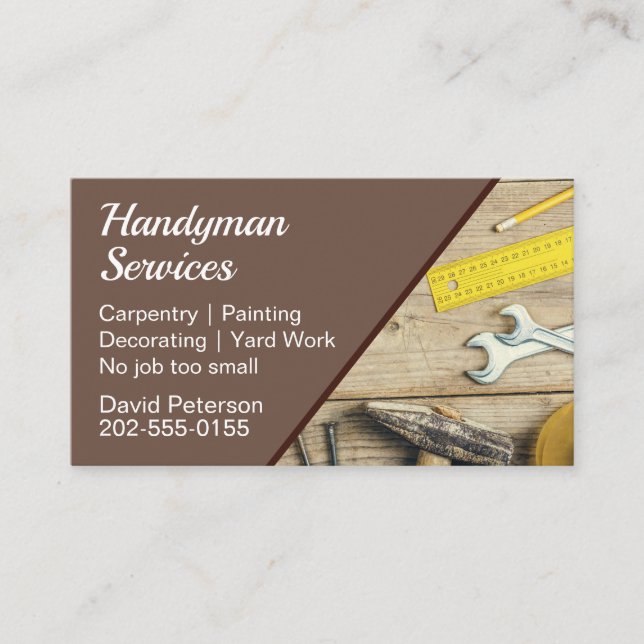 Handyman Home Maintenance Tools Business Card (Front)