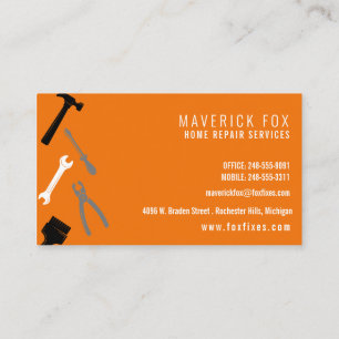 Handyman Home Repair Clean Modern Simple Tools  Bu Business Card