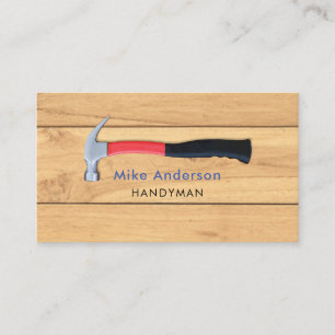 Handyman, Home Repair, QR Code, Blue Name Business Card