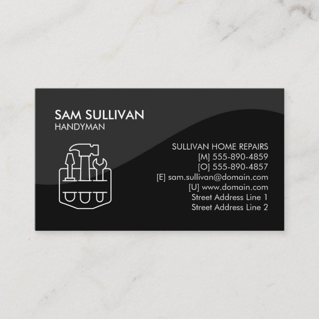 Handyman Home Repairs  Business Card (Front)