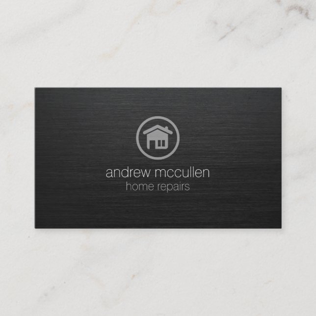 Handyman Home Repairs Construction House Icon Business Card (Front)