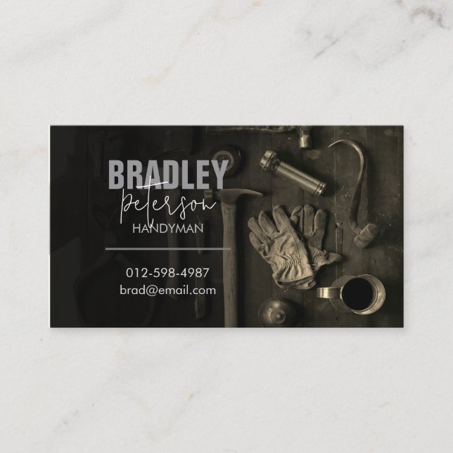 Handyman Home Repairs Contractor Business Card (Front)