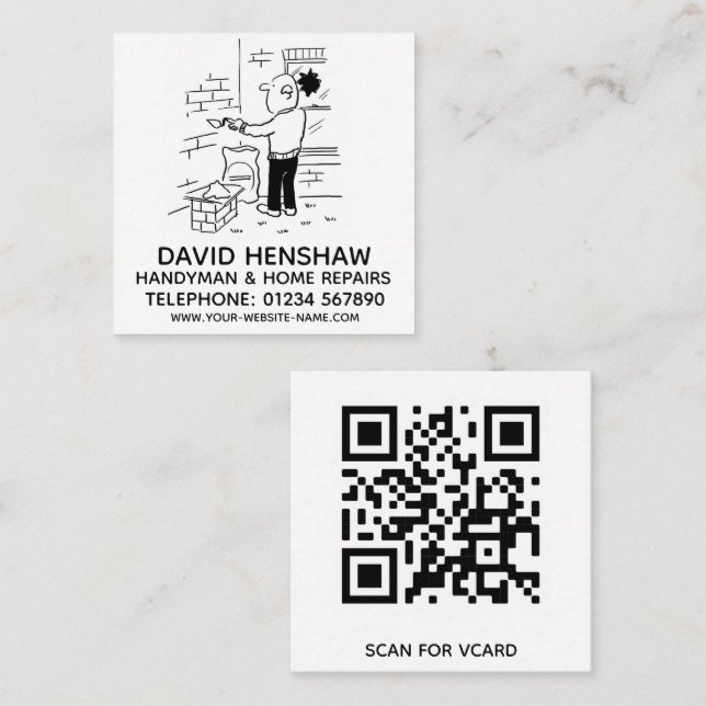 Handyman & Home Repairs Square Business Card (Front/Back)