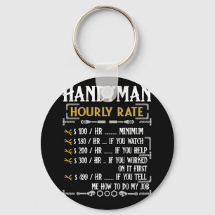 Handyman Hourly Rate Funny Handyman Gifts Key Ring