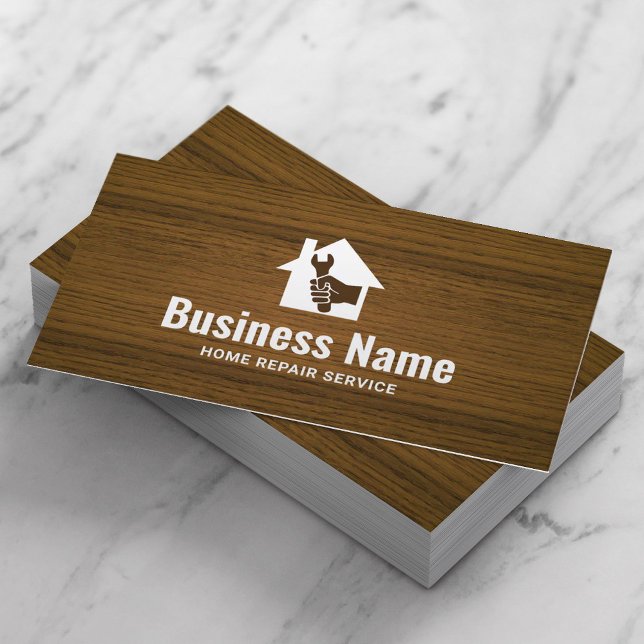 Handyman House Repair Carpentry Construction Wood Business Card (Creator Uploaded)