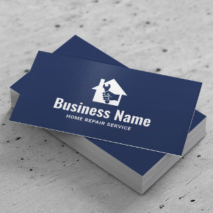Handyman House Repair Service Plain Navy Blue Business Card