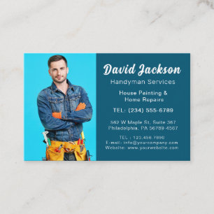Handyman House Repair Service Professional photo Business Card