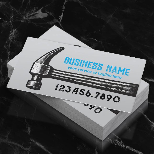 Handyman House Repair Service Vintage Hammer  Business Card (Creator Uploaded)
