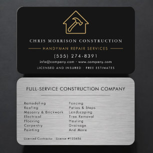 Handyman Industrial Metal  Business Card