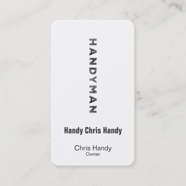 Handyman [Letterpress Style] Appointment Card (Front)