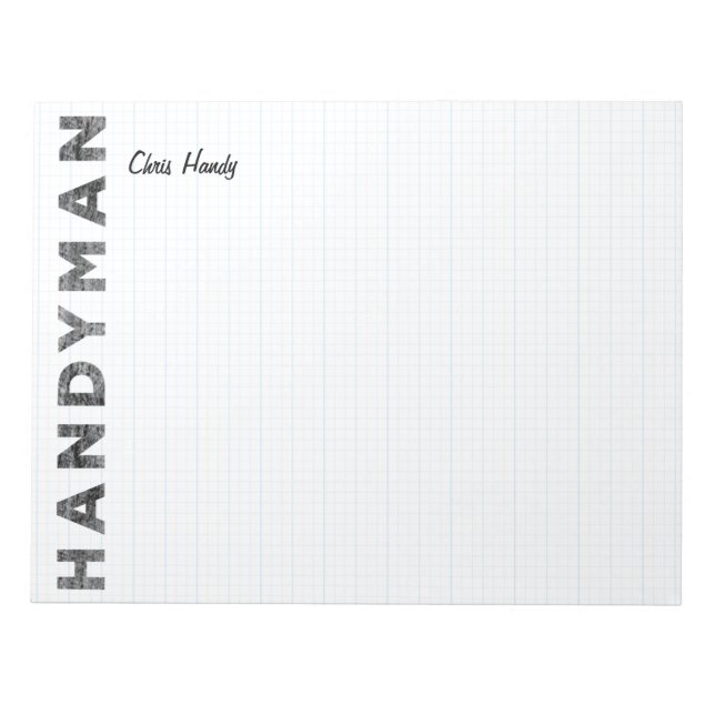 Handyman [Letterpress Style] Notepad (Front)