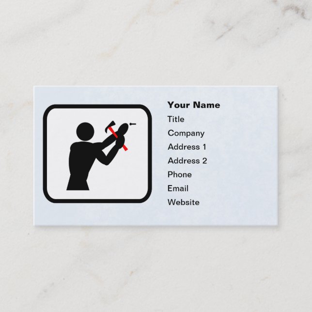 Handyman Logo Customisable Template Business Card (Front)