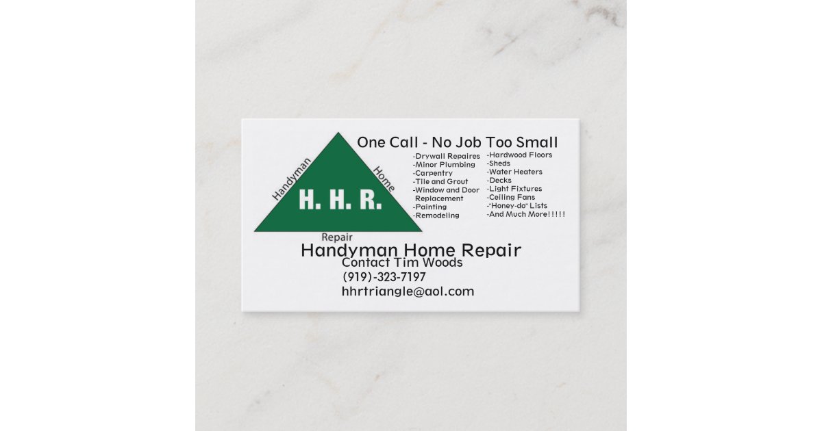 Handyman_logo, Handyman Home Repair, One Call -... Business Card | Zazzle.co.uk