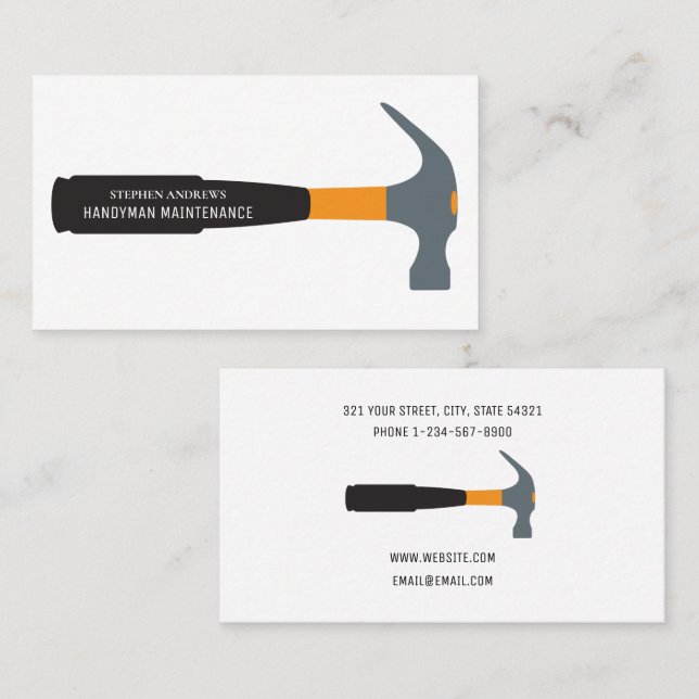 Handyman Maintenance Professional Home Repairs Business Card (Front/Back)