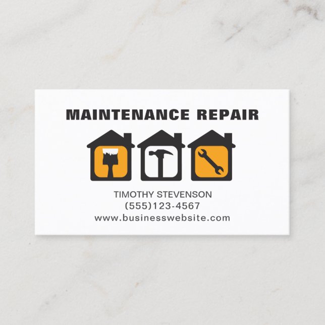 Handyman Maintenance Repair Tools Service Business Card (Front)