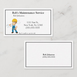 Handyman Maintenance Repar man Business Card