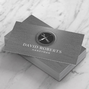 Handyman Maintenance Service Auto Repair Metal Business Card