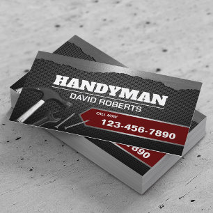 Handyman Metallic Repair & Maintenance Service Business Card