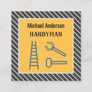 Handyman Modern Stylish Promotional Custom QR Code Square Business Card
