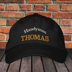 HANDYMAN "name" embroidered baseball cap / gold